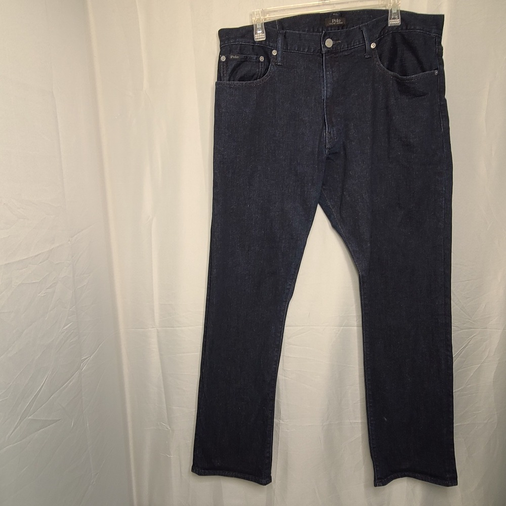 Polo Ralph Lauren Jeans Mens 36x32 Dark Indigo Blue Straight Leg Salvage Denim